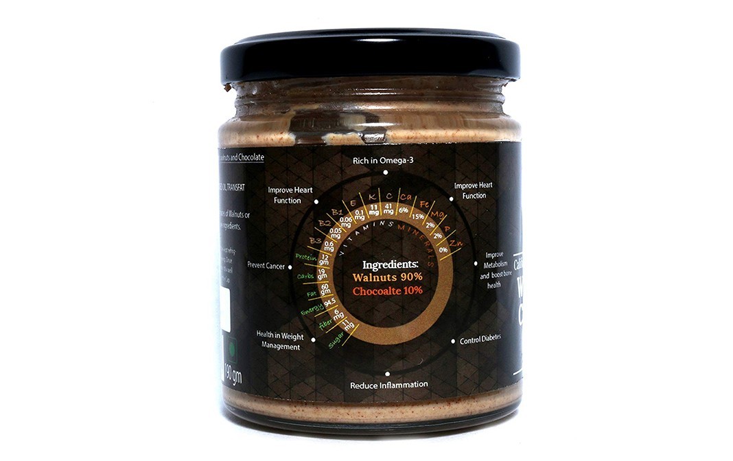 Fitjars California Walnut & Chocolate Butter   Glass Jar  200 grams